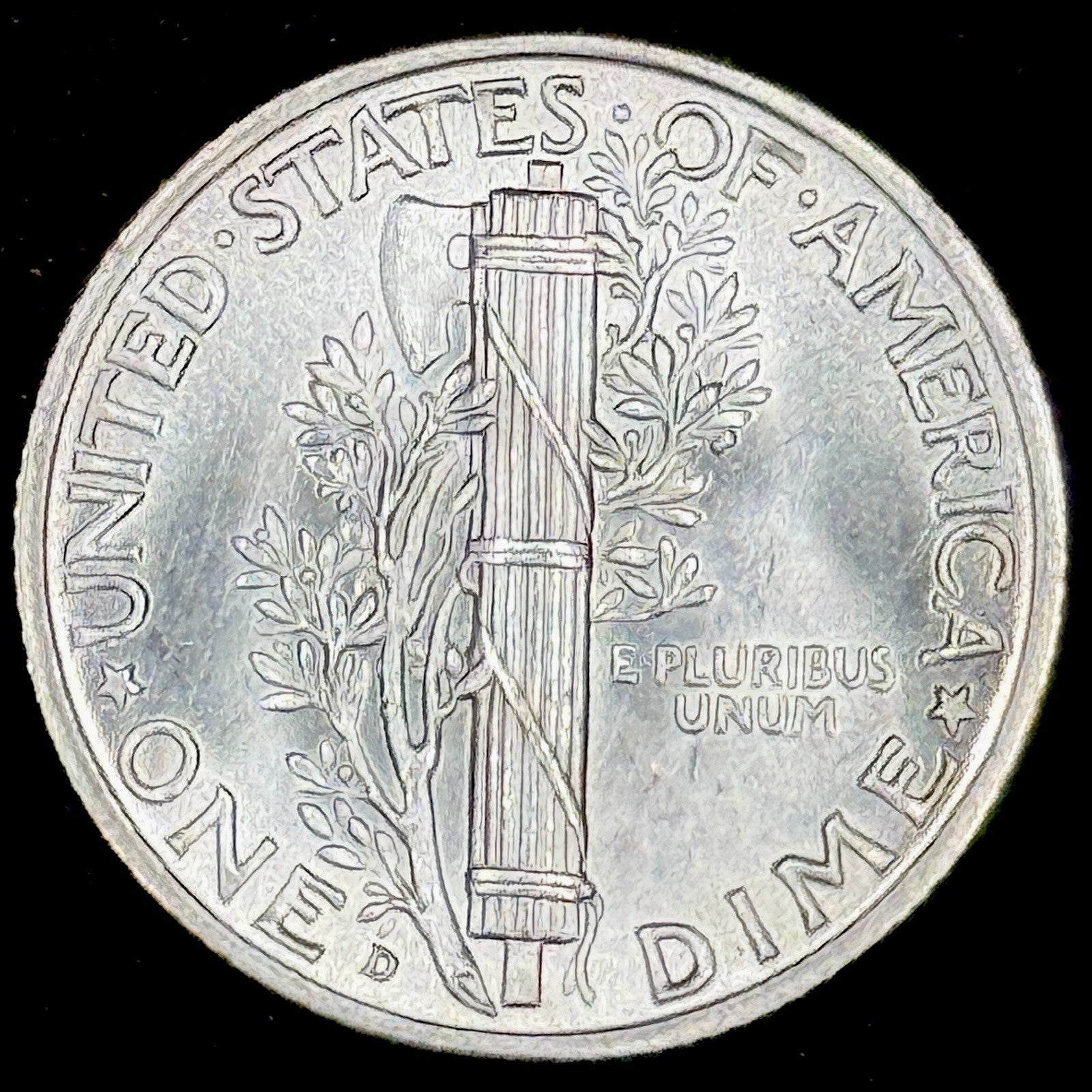 1940-D Mercury Dime Silver Uncirculated Full Split Bands