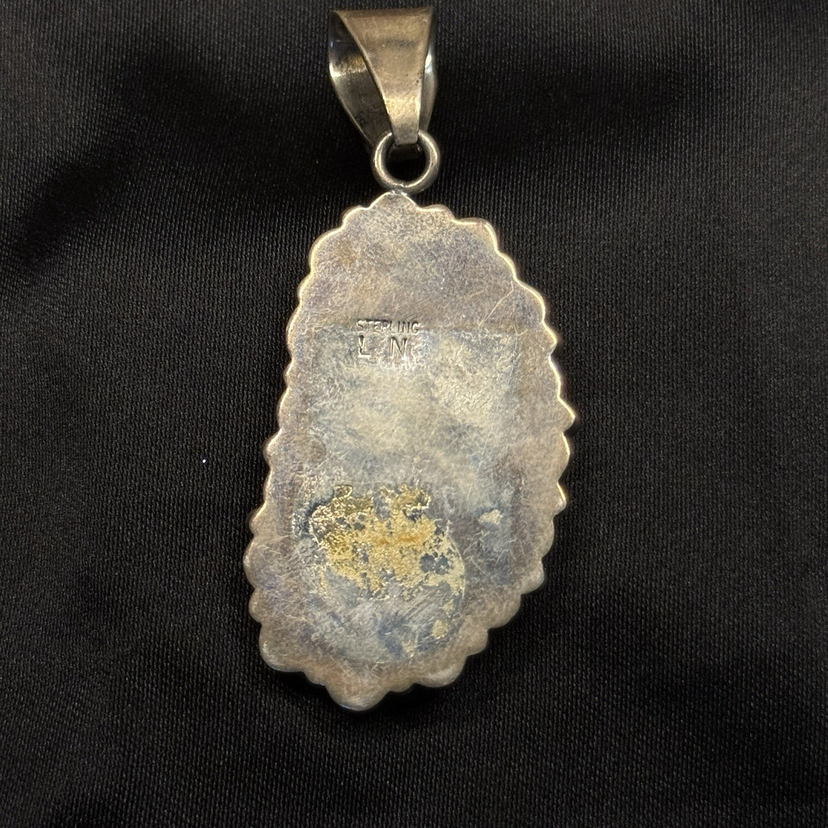 Native American Sterling Silver Pendant Turquoise Multi Stone Signed LN