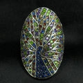 Estate Sterling Silver Ring Multi Gemstone Peacock Colorful 925 Size 8.75 BBJ
