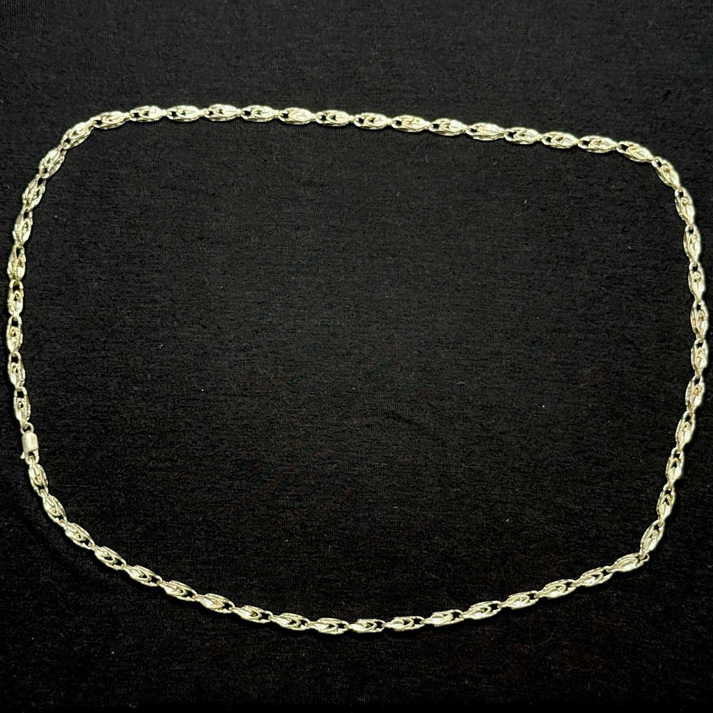 Estate Sterling Silver Turkish Link Chain Necklace 26.4g 25IN