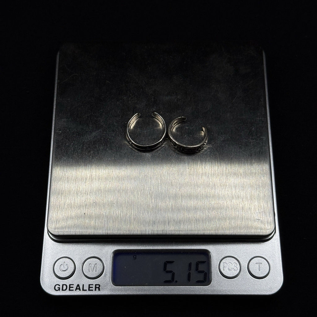 Estate Lot of 2 Sterling Silver 925 Toe Rings Adjustable