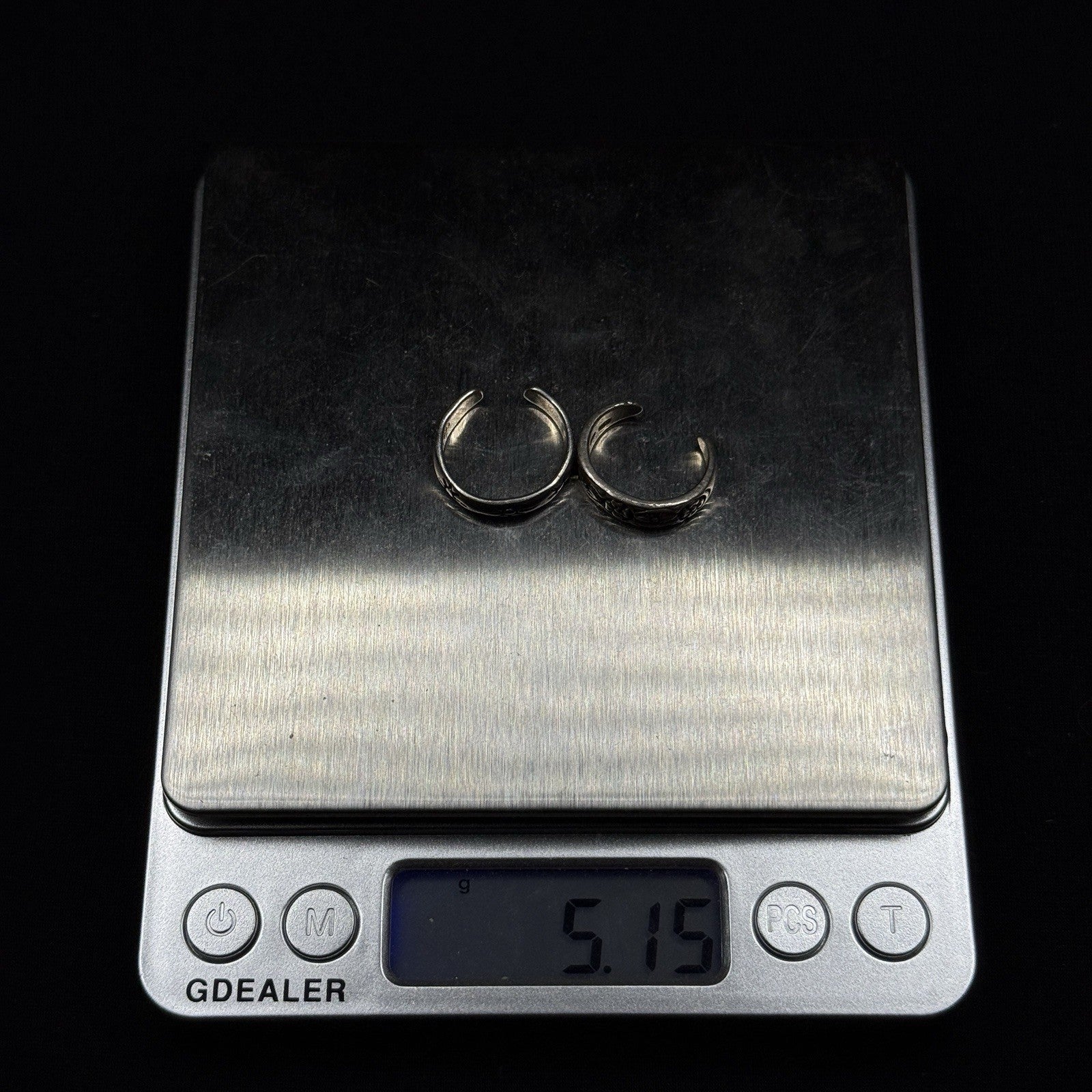 Estate Lot of 2 Sterling Silver 925 Toe Rings Adjustable