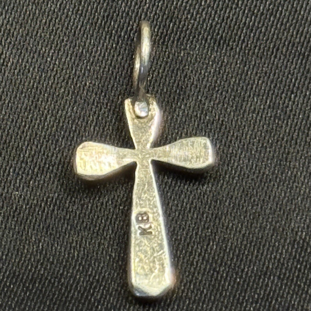 Native American Sterling Silver Pendant Inlay MOP  Coral Turquoise Signed KB
