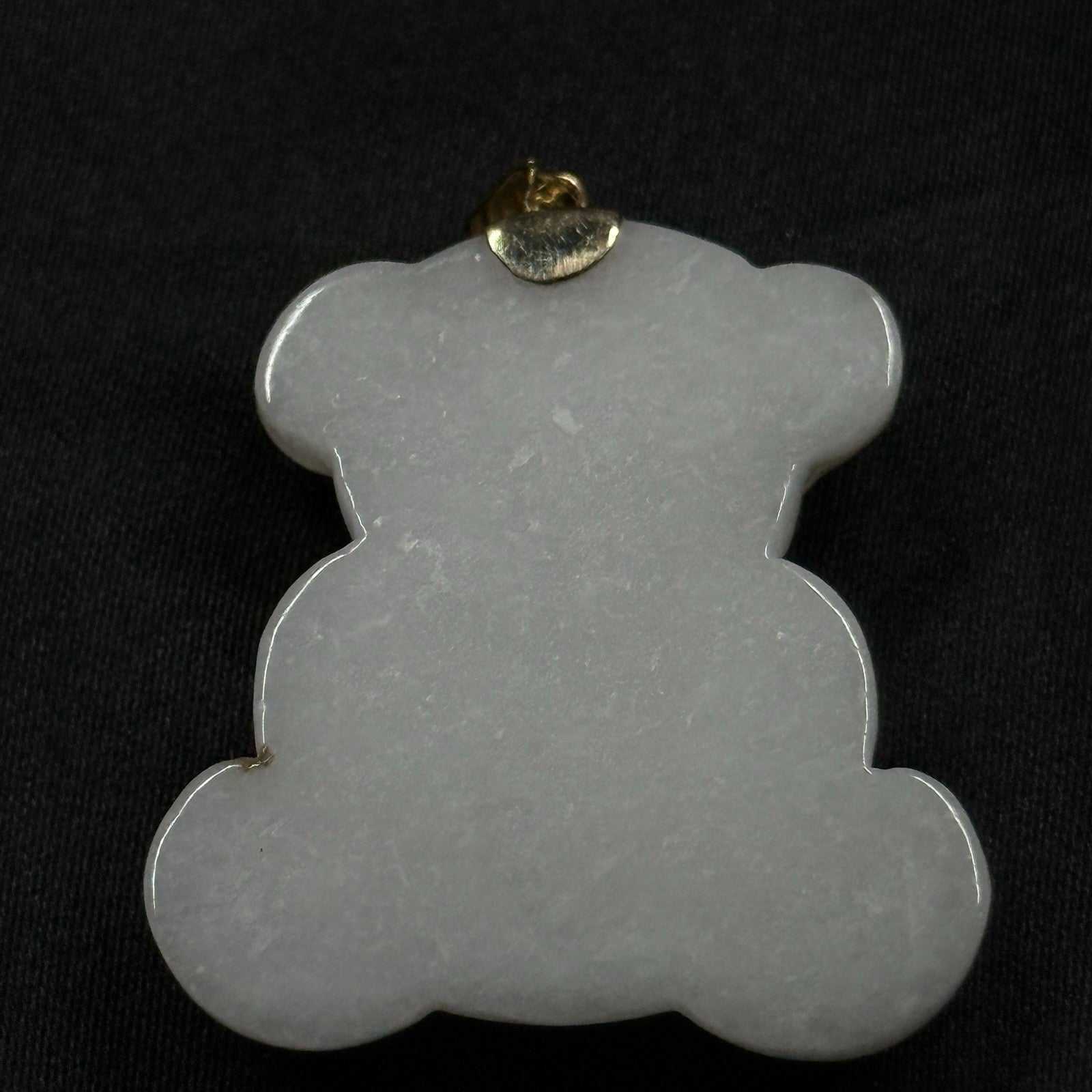 14K Gold Teddy Panda Bear Pendant Mother of Pearl Heart Charm