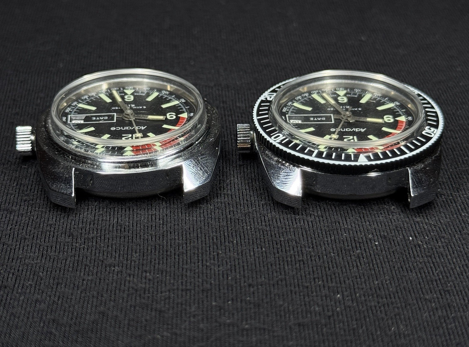 Two Vintage Advance Skin Diver Watches ATM KIF New Old Stock