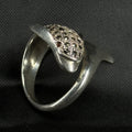 Estate Sterling Silver Ring Dolphin Marcasite Size 4.5 925