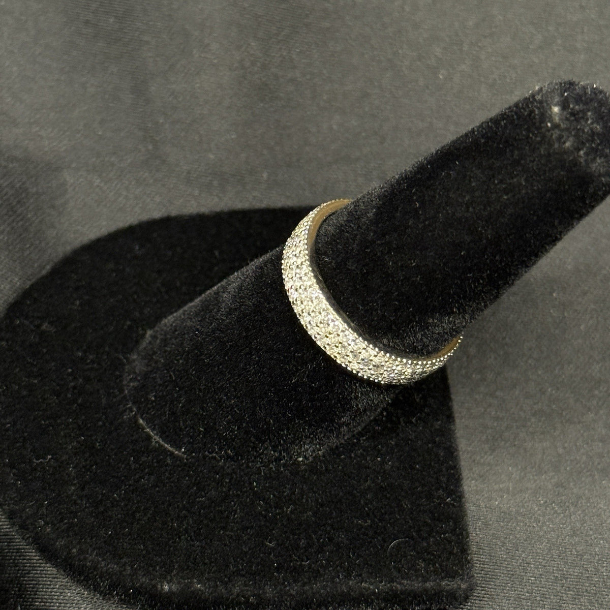 Estate Sterling Silver Ring CZ 925 Size 6.75 Infinity Band Signed YGI