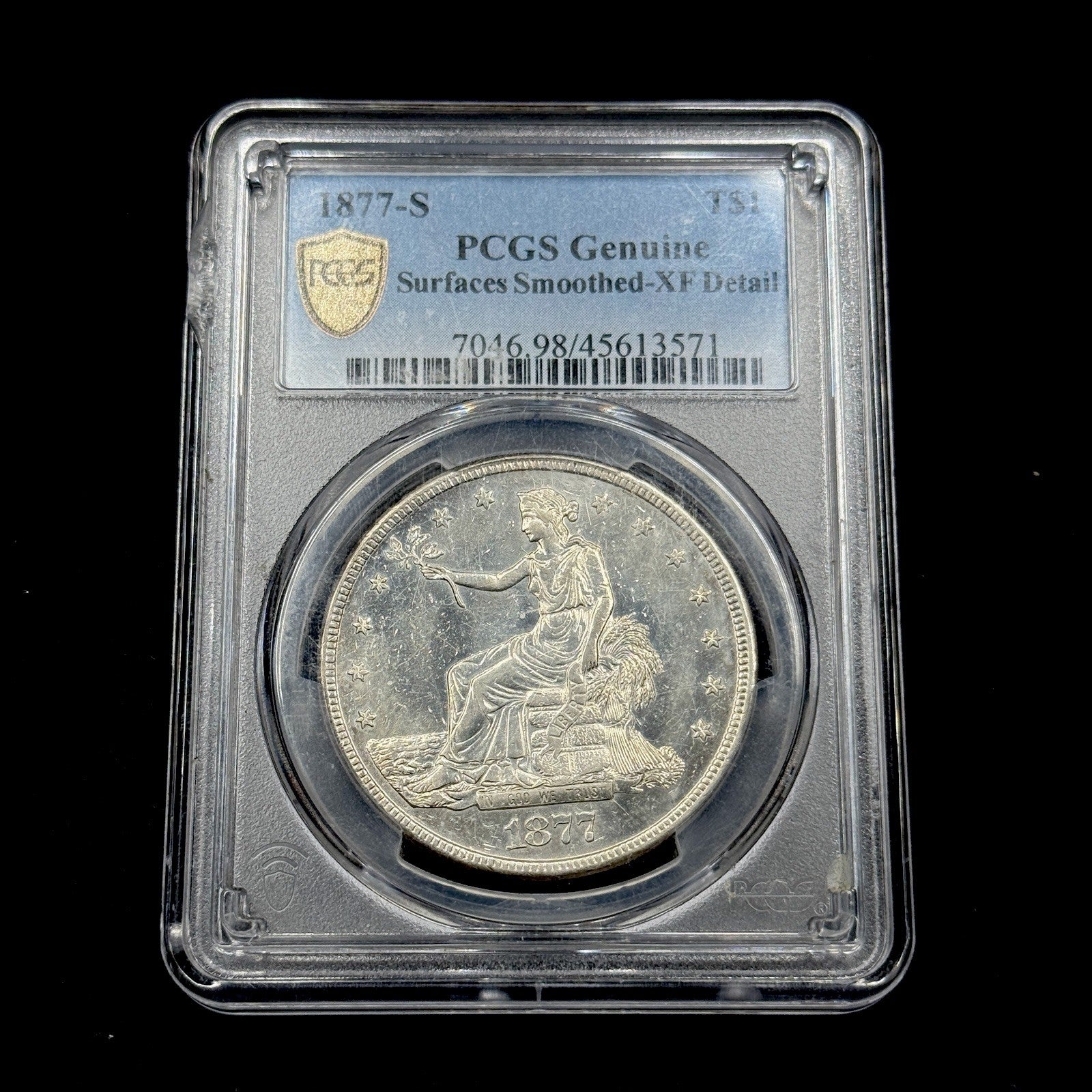 1877-S Trade Dollar $1 PCGS XF Details Gem Eye Appeal Silver Dollar