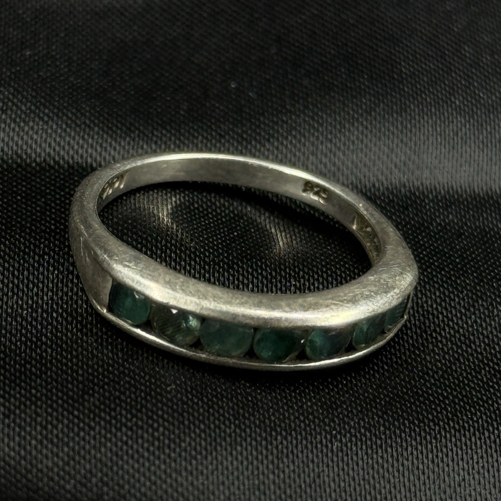 Estate Sterling Silver Ring Blue Stones Djoy Size 7 925