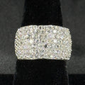 Estate Sterling Silver Ring Thick Pave Band CZ 925 Size 7