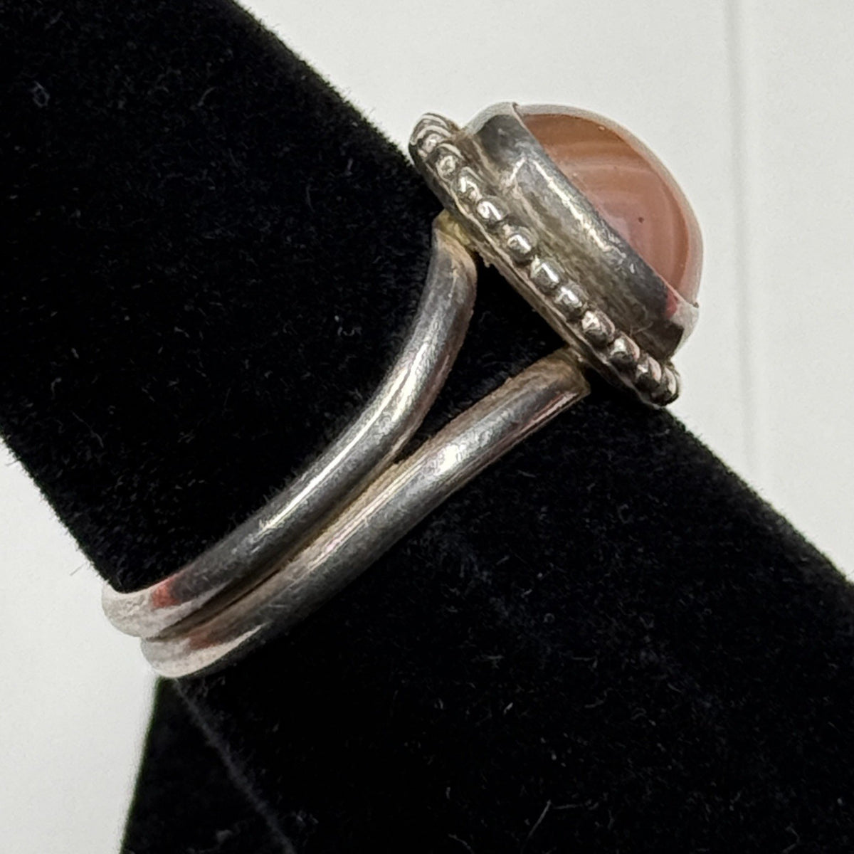 Native American Style Sterling Silver Ring Red Agate 925 Size 6.5 Unsigned
