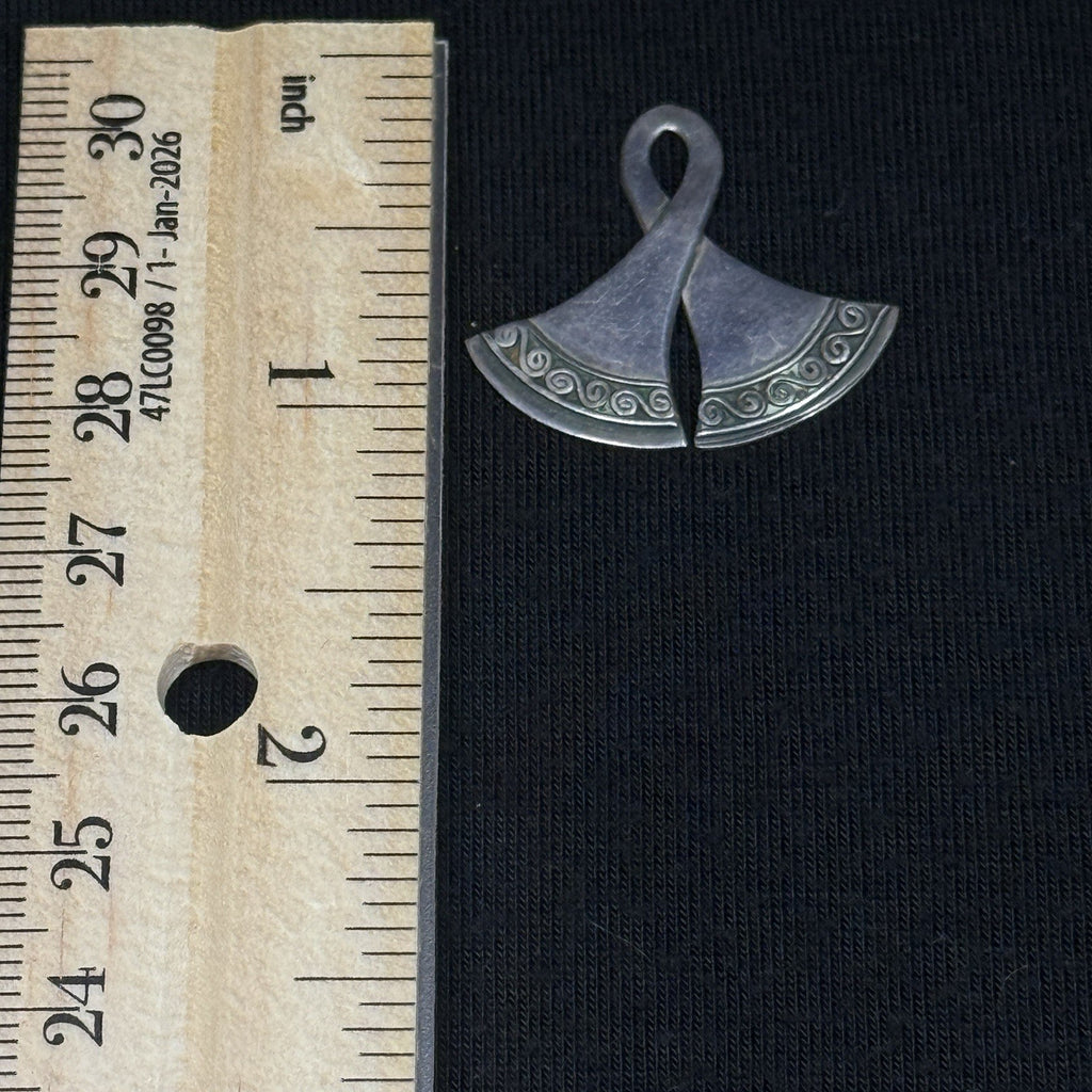 Vintage Sterling Silver Taka Double Axe Pendant 925