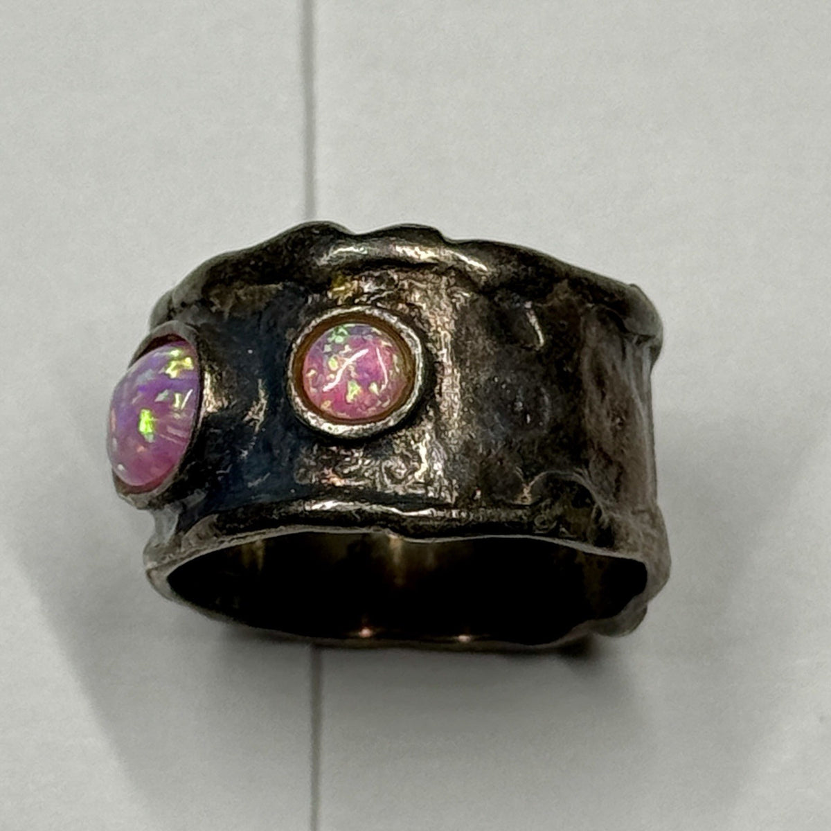 Estate Sterling Silver Pink Opal Ring 925 SIZE 7 Stamped SIL