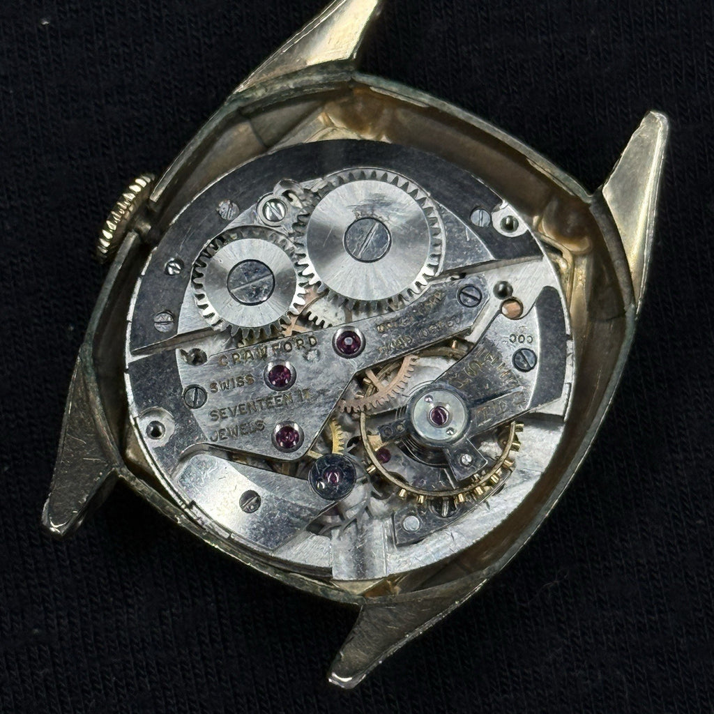 Vintage GF Crawford 10k Rolled Gold Running Watch For Parts Repair