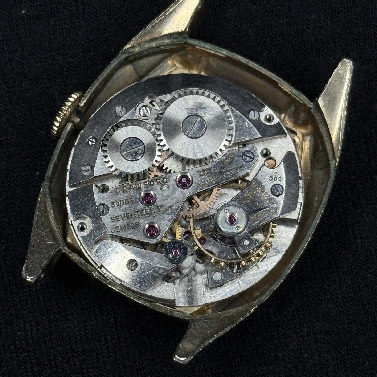 Vintage GF Crawford 10k Rolled Gold Running Watch For Parts Repair