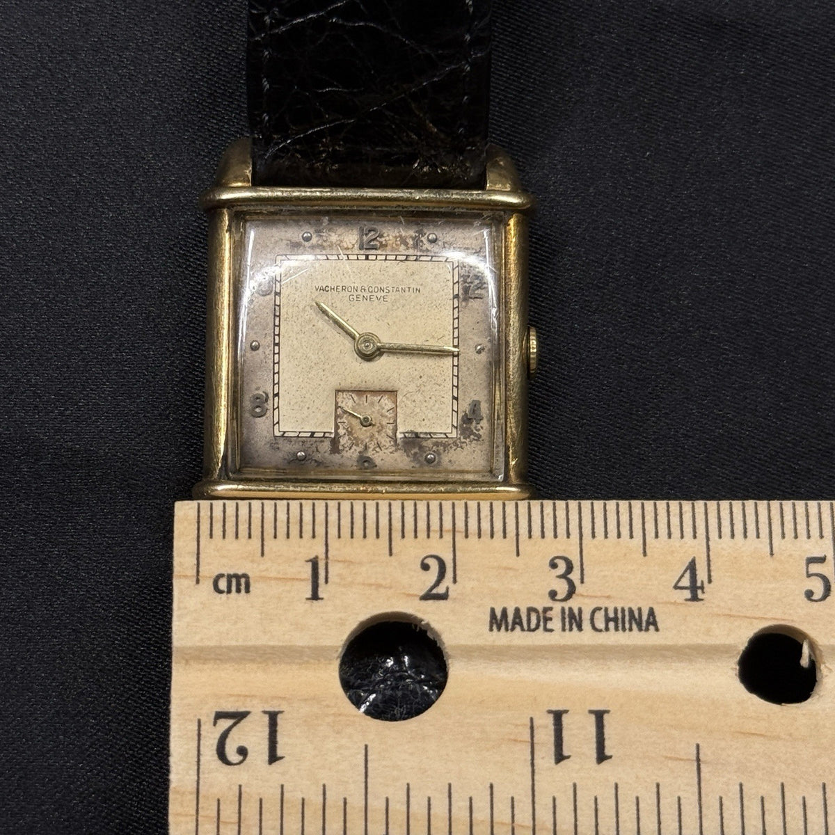 1950's Vacheron Constantin Tank 18K Gold cal. 458 Original Dial Hallmarked Case