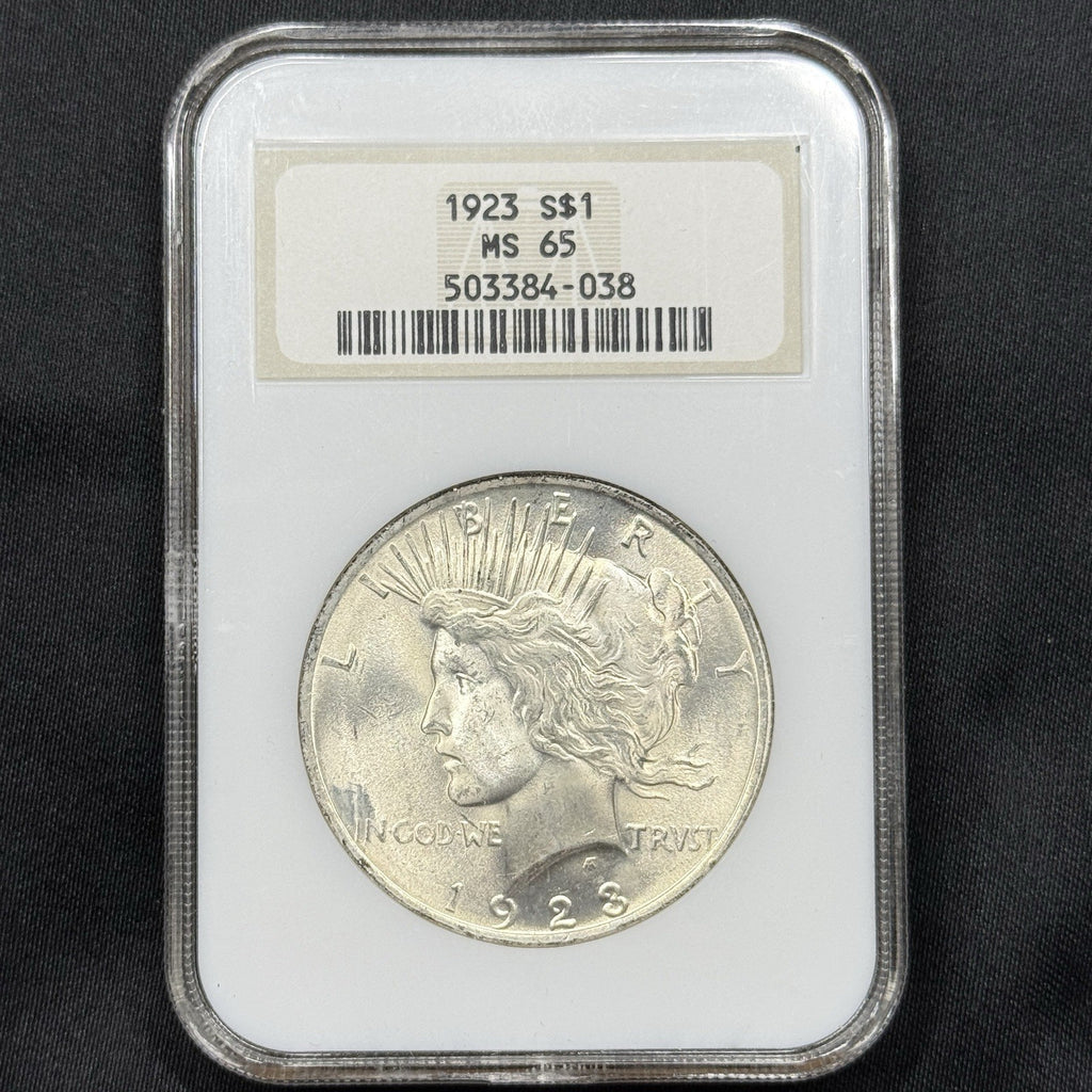 1923 Peace Silver Dollar NGC MS65 Old Fatty Holder Gem BU