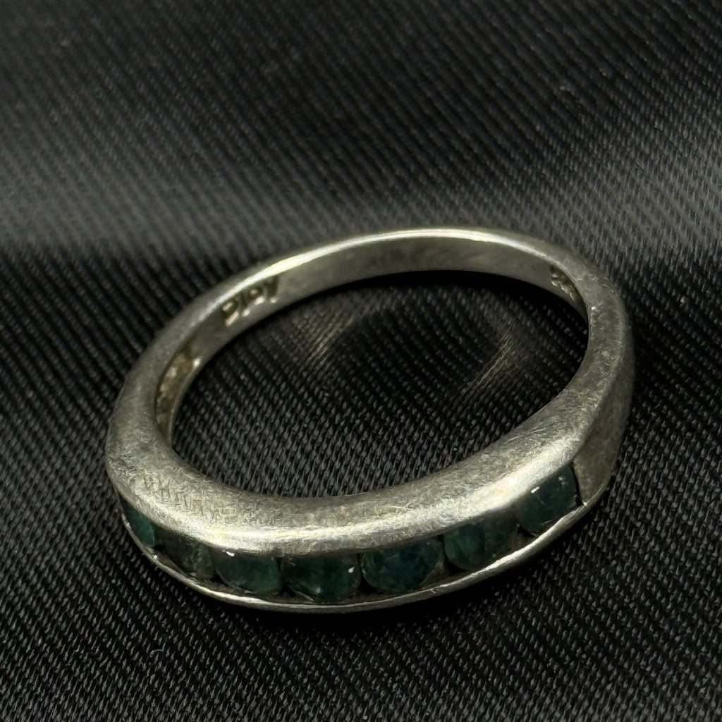 Estate Sterling Silver Ring Blue Stones Djoy Size 7 925