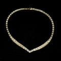 Estate Sterling Silver Chevron V Necklace Chain 925  Vintage 27.5 Grams 18IN