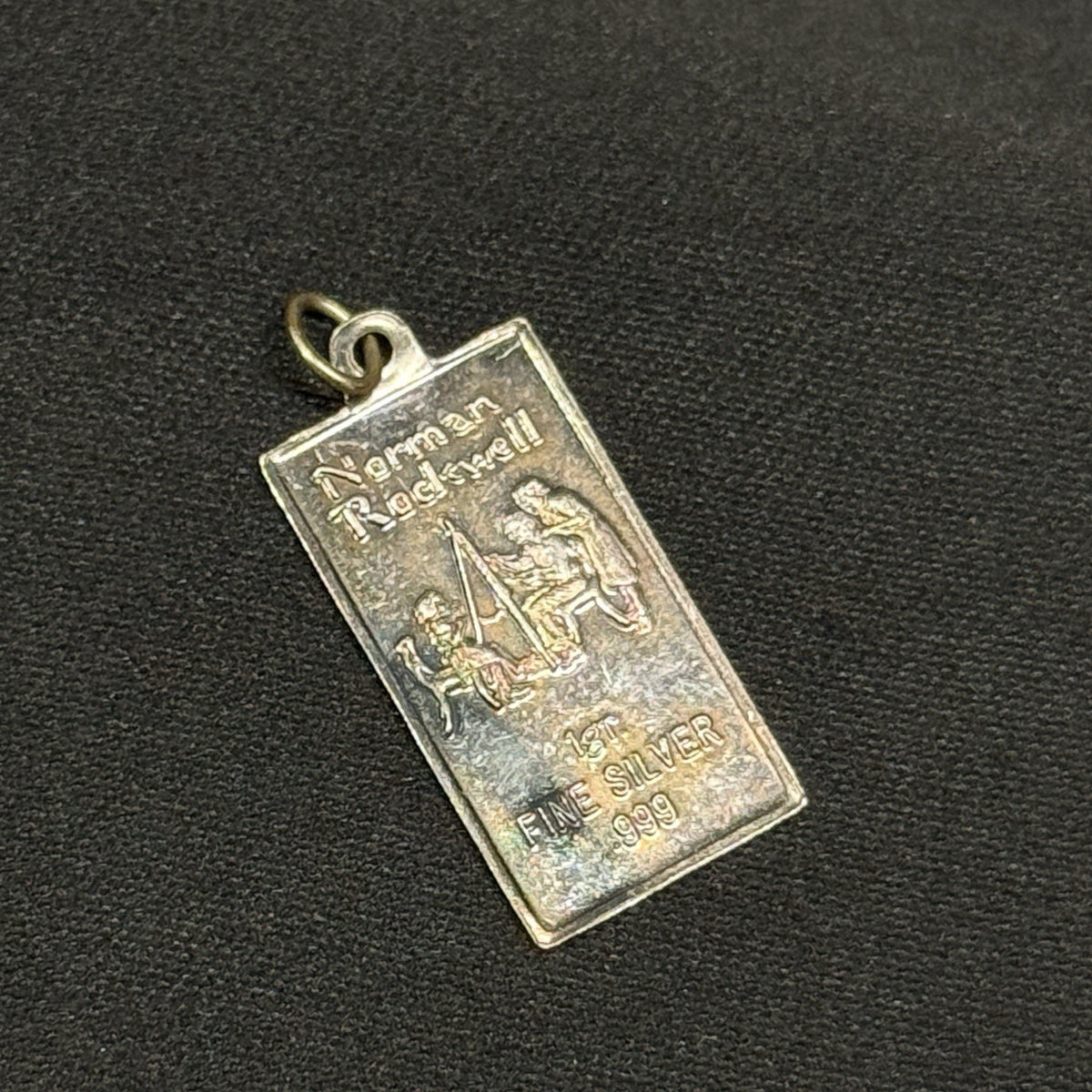 Estate Fine Silver 1gr Grain Bar Pendant Norman Rodswell 925