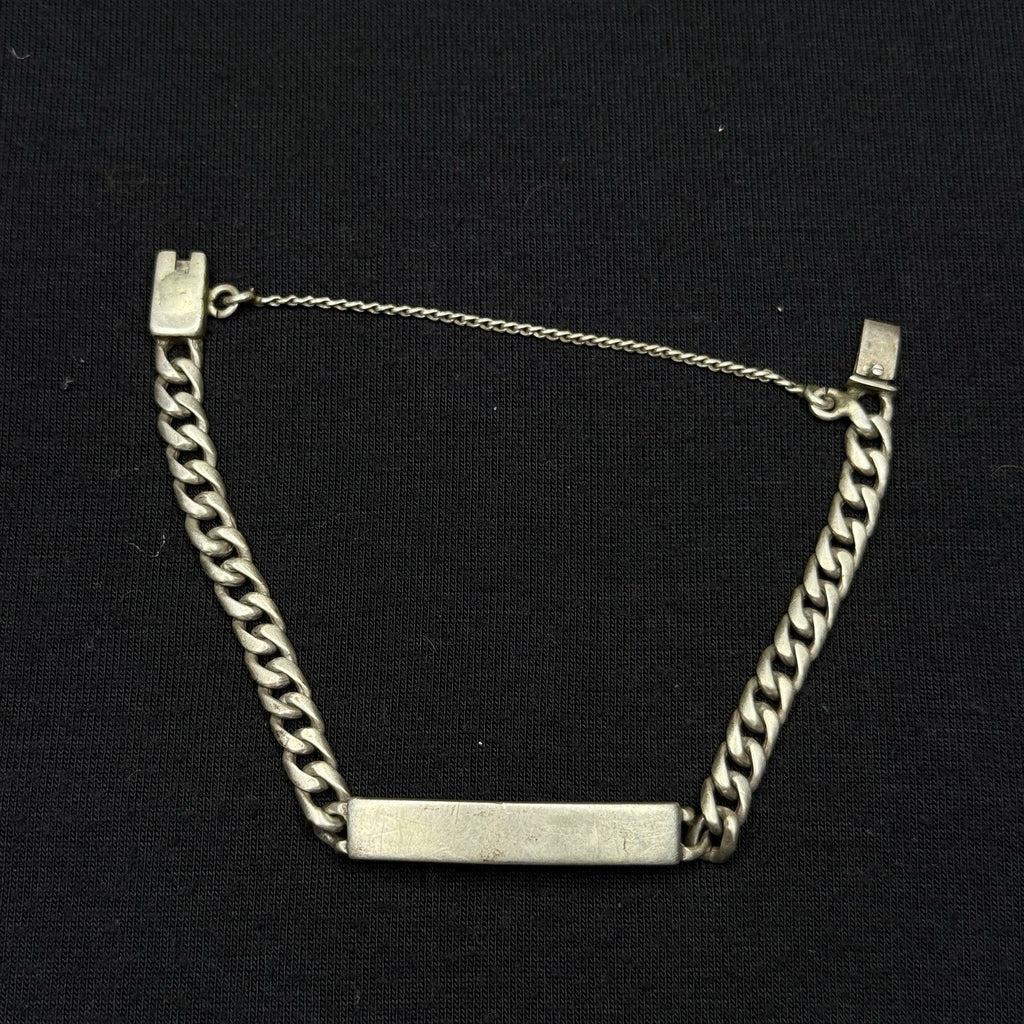 Vintage Baby Sterling Silver Name Plate Bracelet Cuban Link Chain 925. 5 IN