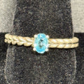 Estate Sterling Silver Ring JAI Blue Topaz  SZ 9.75 925
