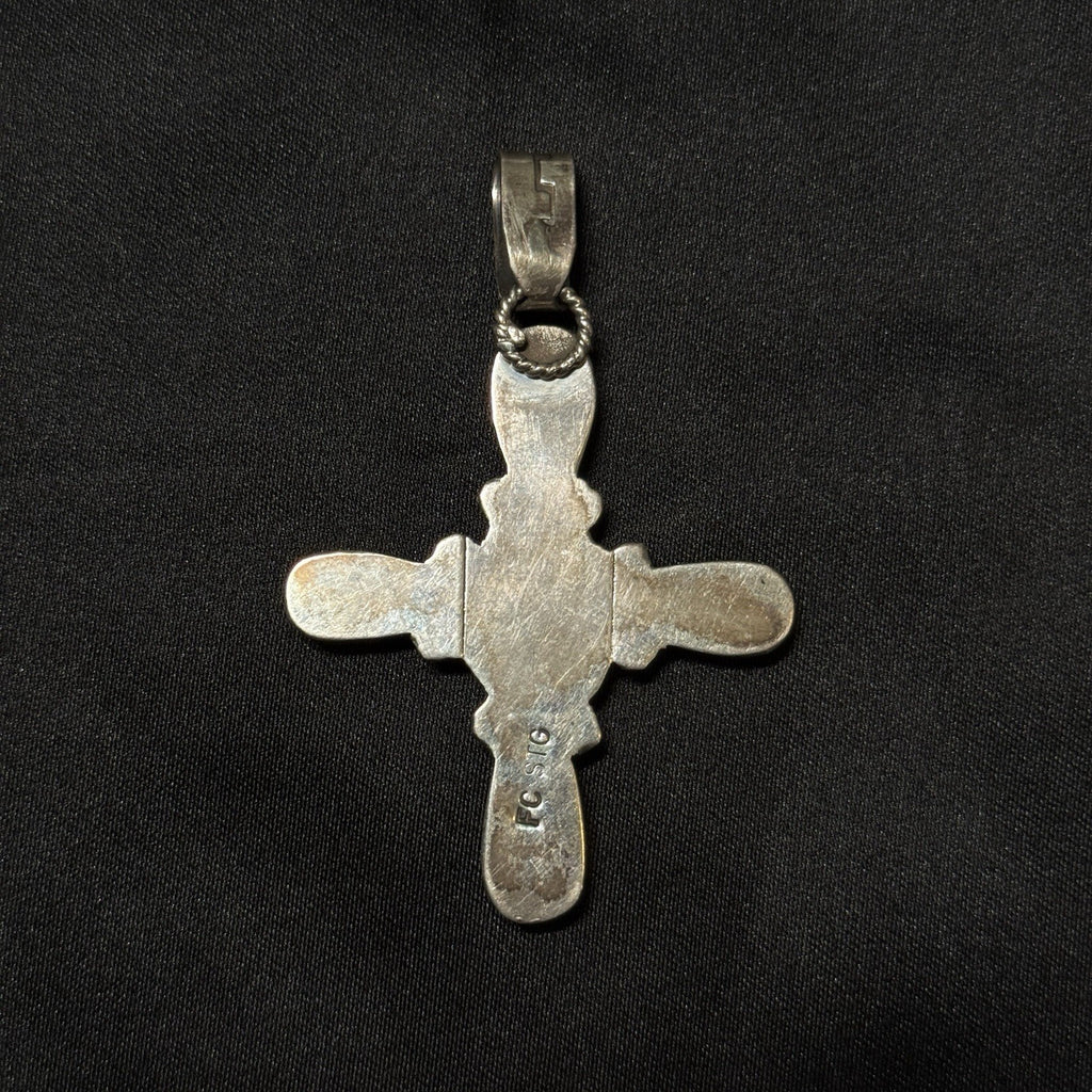 Large Native American Navajo Sterling Silver Pendant FC STG Signed