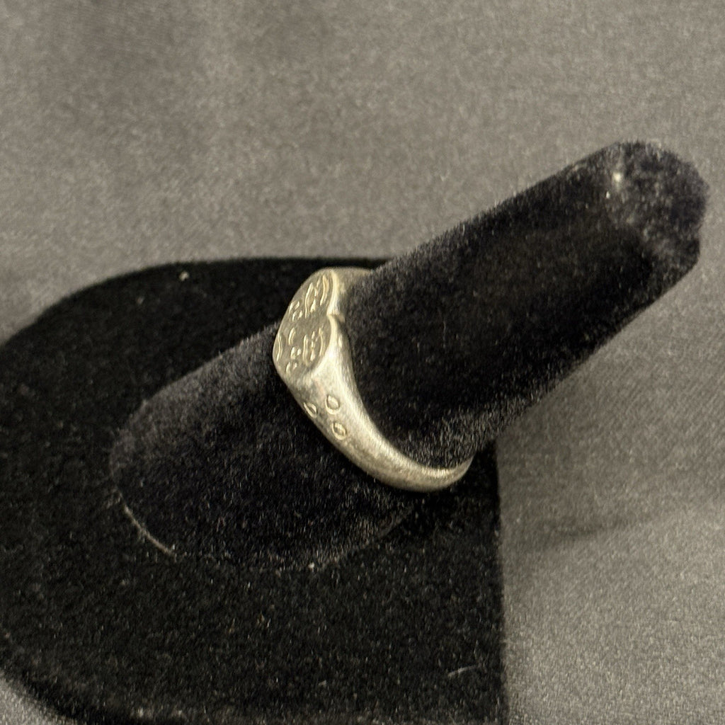 Estate Sterling Silver Ring Sad Face Adjustable Size 7 925