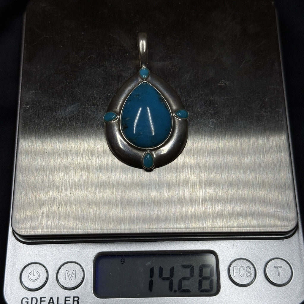 Carolyn Pollack Relios Sterling Silver Turquoise Teardrop Enhancer Pendant 925