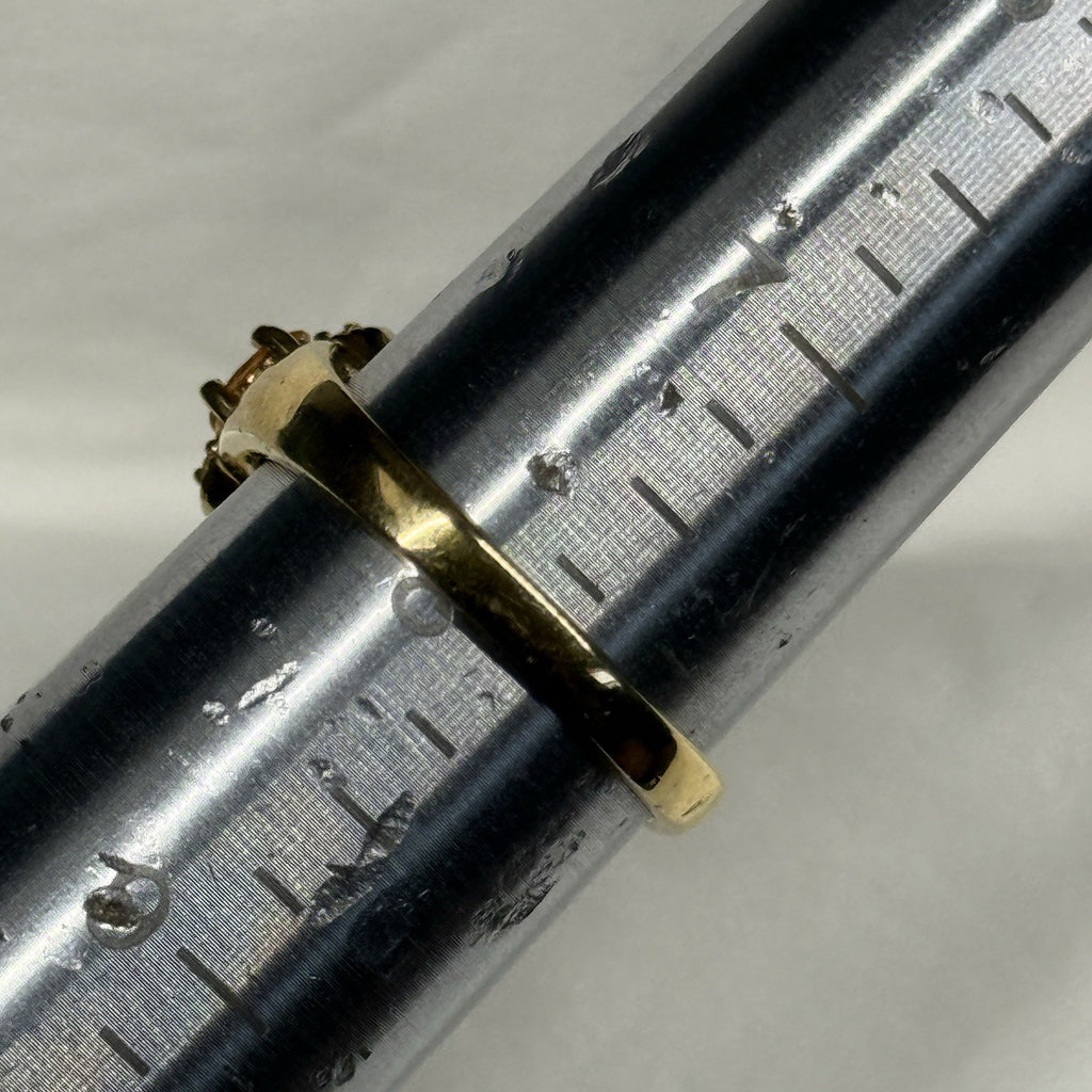 Estate Sterling Silver Ring 925 Size 8 Organge Stones Gold Plated