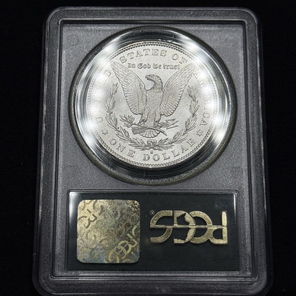 1879-S Morgan Silver Dollar PCGS MS65 OGH Blast White Gem Old Green Holder