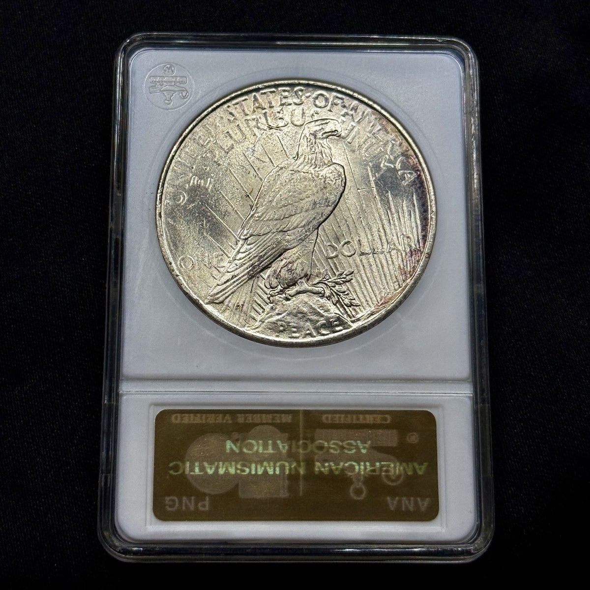 1925 Peace Dollar PCGS MS63 ANA Anacs SoapBox Old Holder Gold