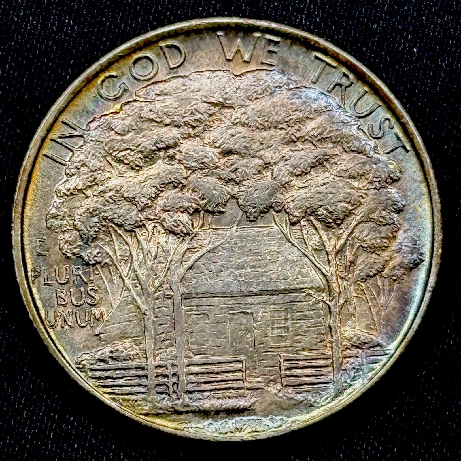 1922 Grant Commemorative Half Dollar AU Toned Rainbow Silver 50C