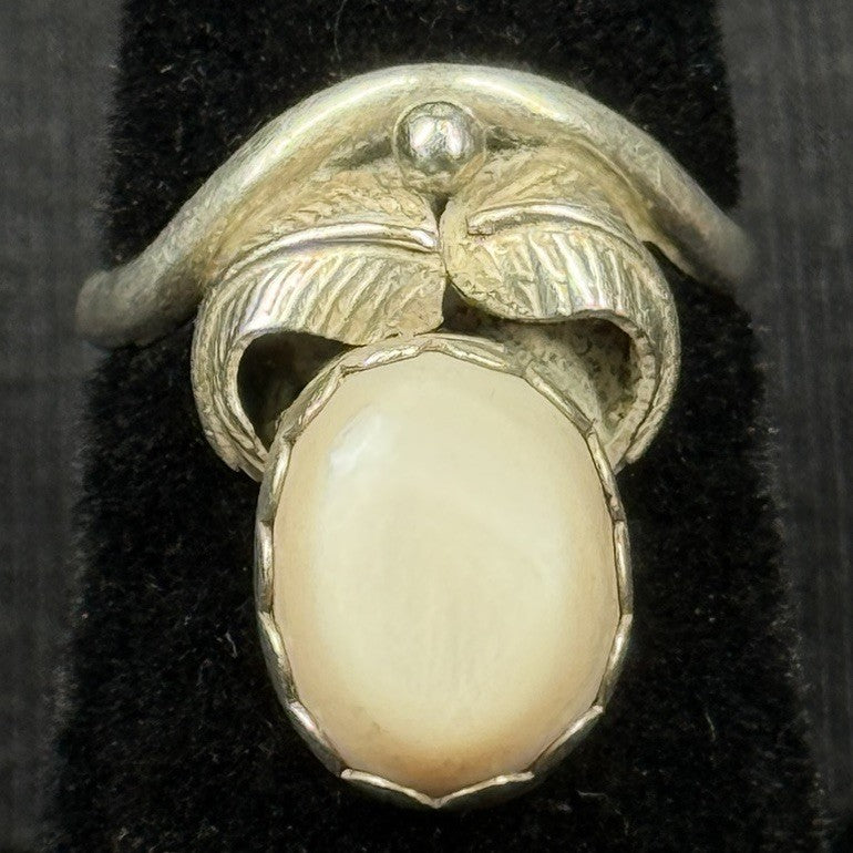 Navajo Native Warmet Agate Oval Sterling Silver Ring Size 5 925