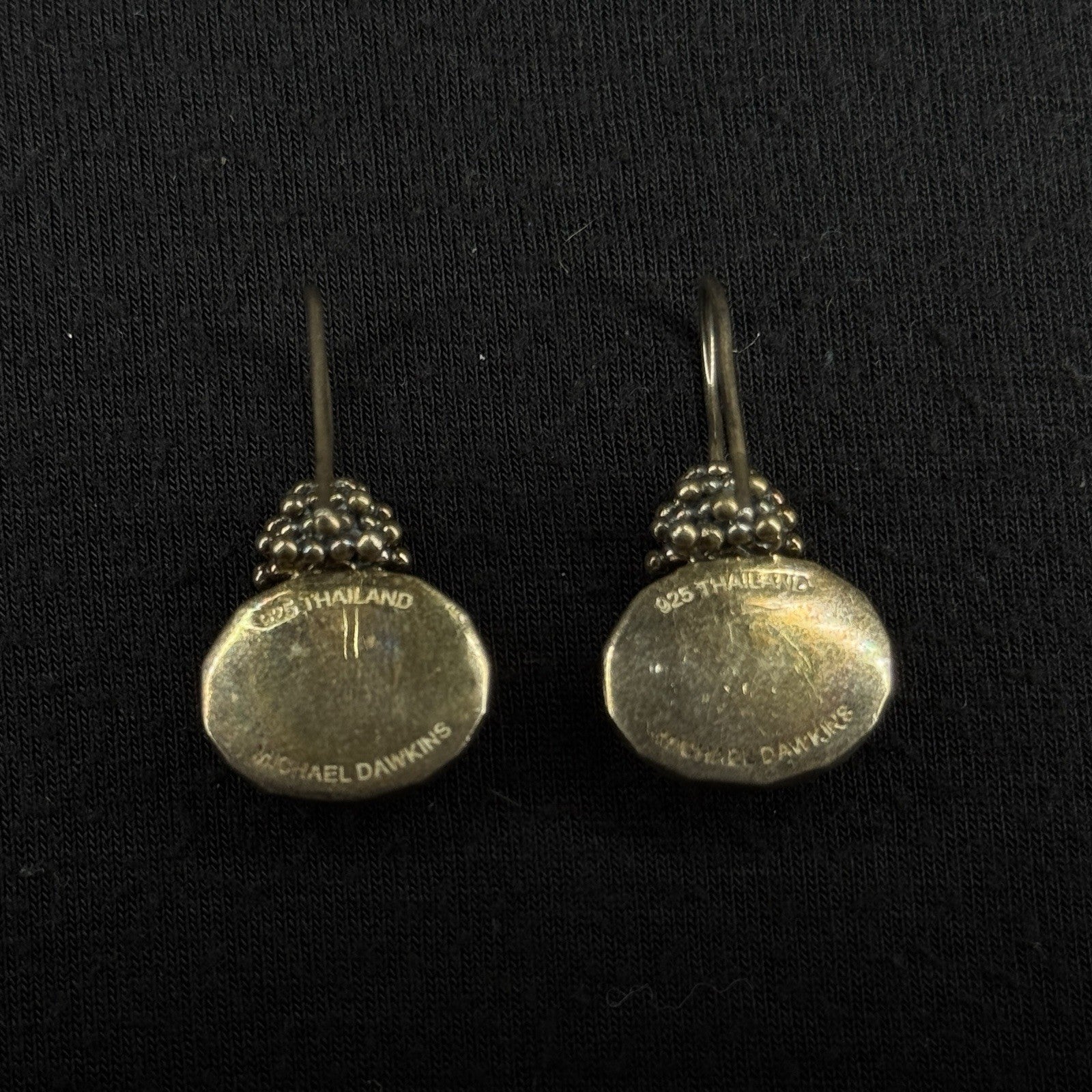 Estate Sterling Silver Earrings Quartz Dangle Micheal Dawkins 925