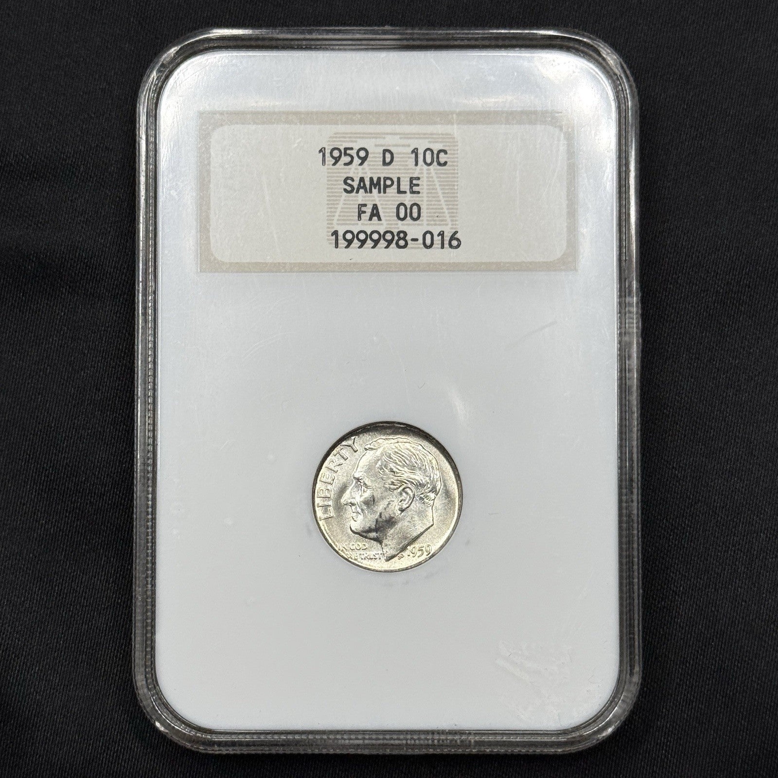 1959-D Roosevelt Dime NGC Sample FA00 Old Fatty Holder