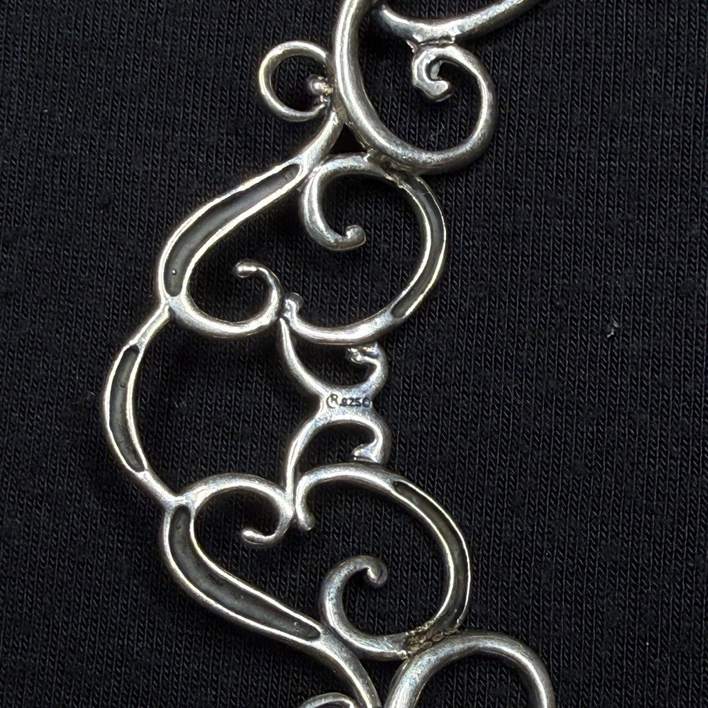 Estate Carolyn Pollack Sterling Silver Scroll Necklace 19IN 925