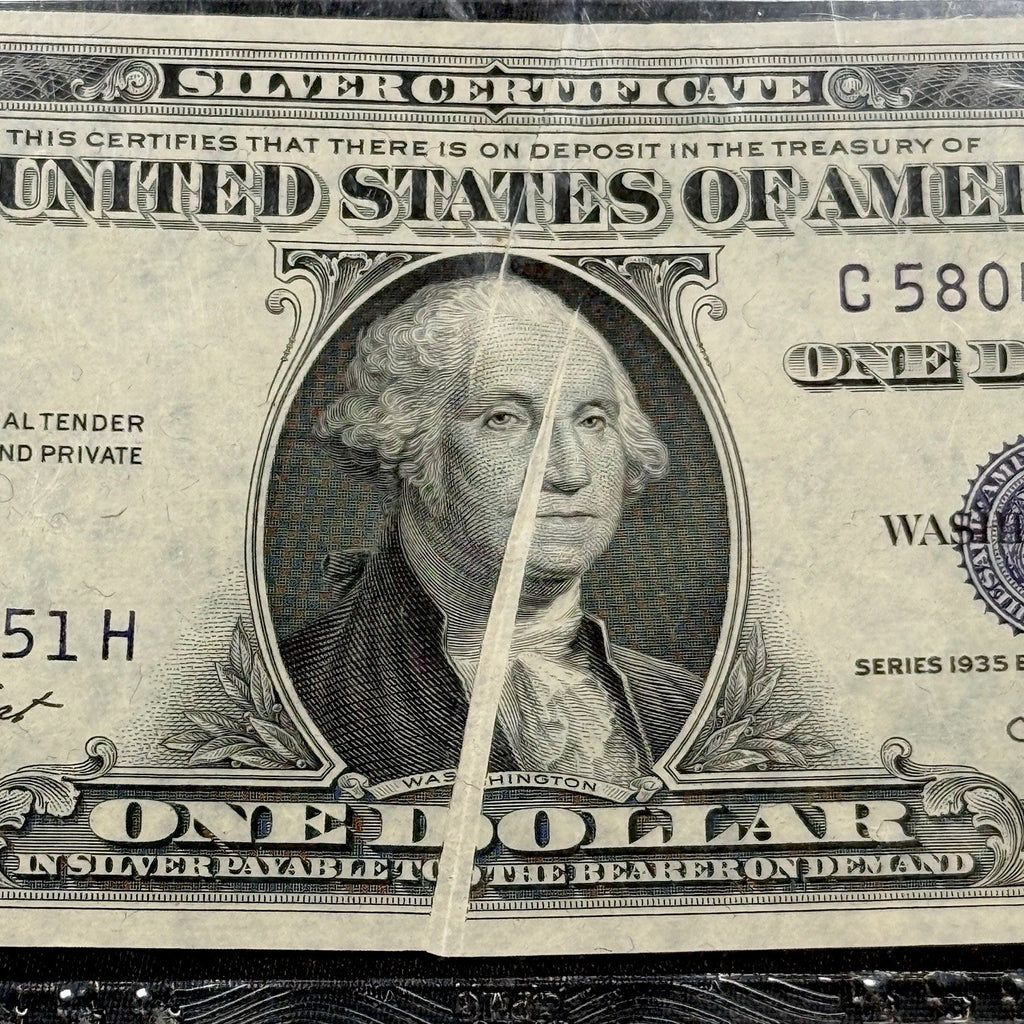 1935E $1 Silver Certificate ERROR Fr 1614 PMG 63 Gutter Fold Choice UNC Note