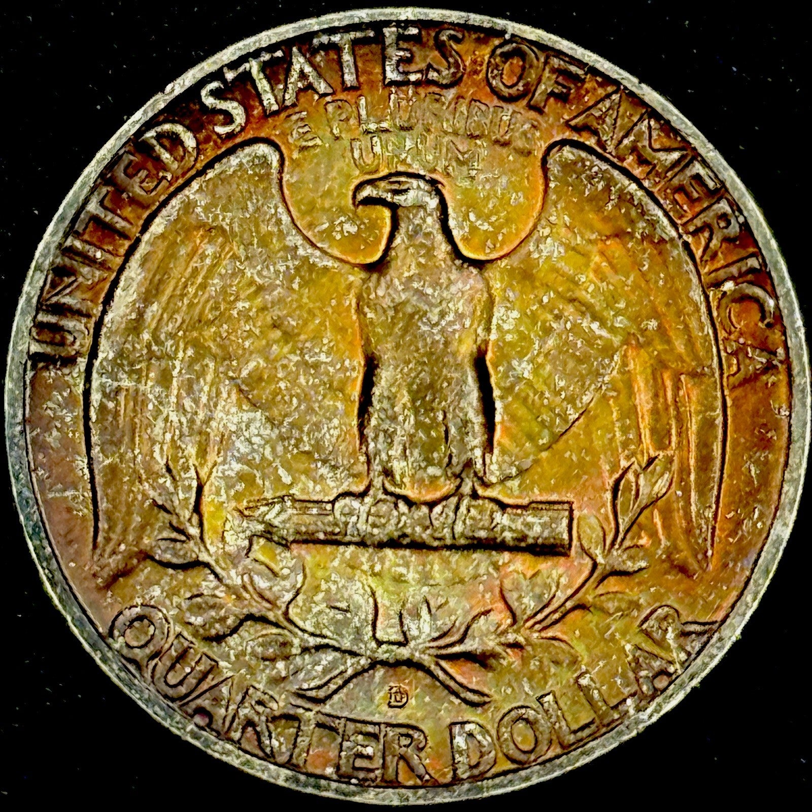 1960-D Washington Quarter Silver Uncirculated Nice Toned Reverse Gem Luster