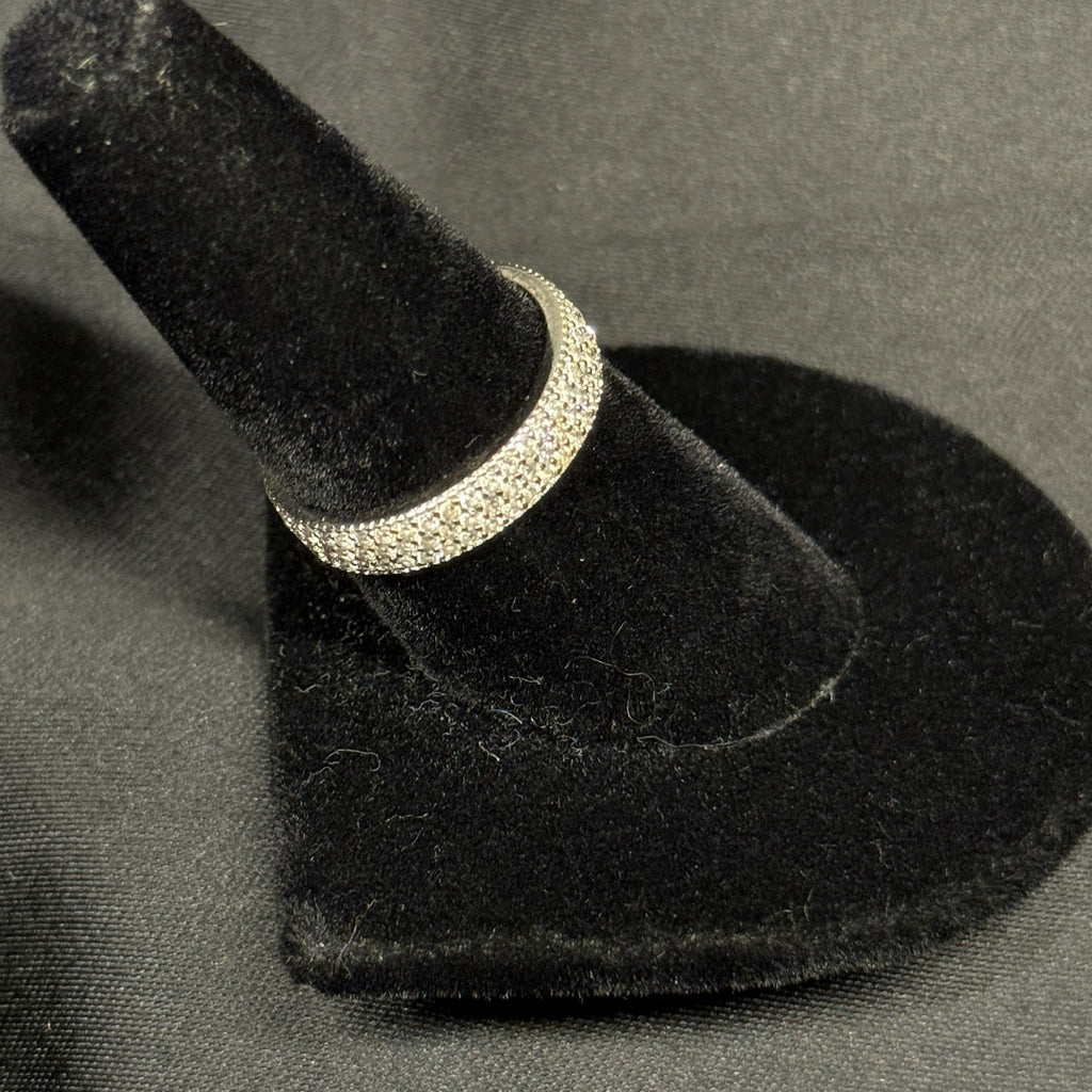 Estate Sterling Silver Ring CZ 925 Size 6.75 Infinity Band Signed YGI