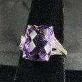 Estate Sterling Silver Ring Purple Amethyst 925 Size 7
