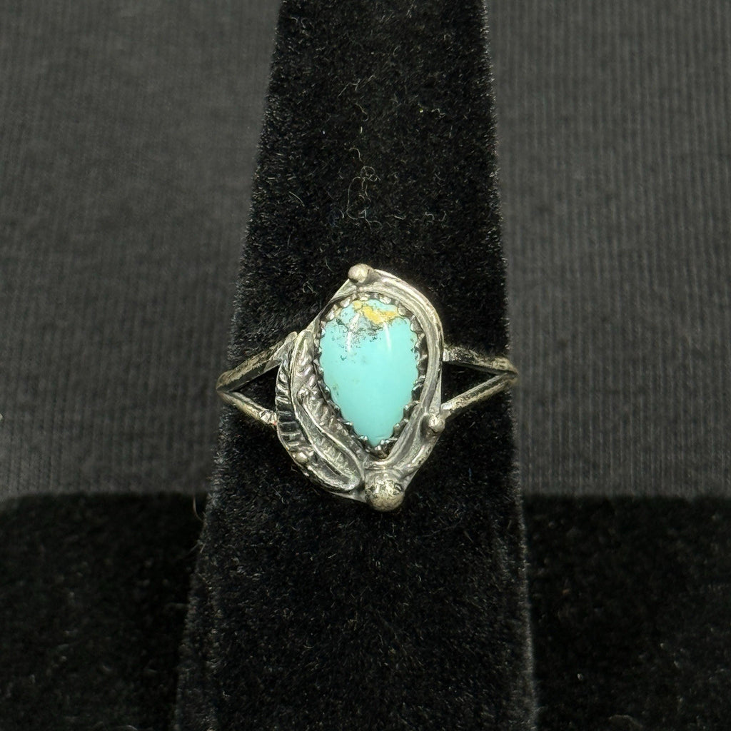 Native Turquoise Sterling Silver Ring Size 6 925