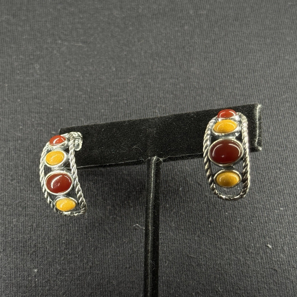 Carolyn Pollack Estate Sterling Silver Earrings Southwest Stud 925
