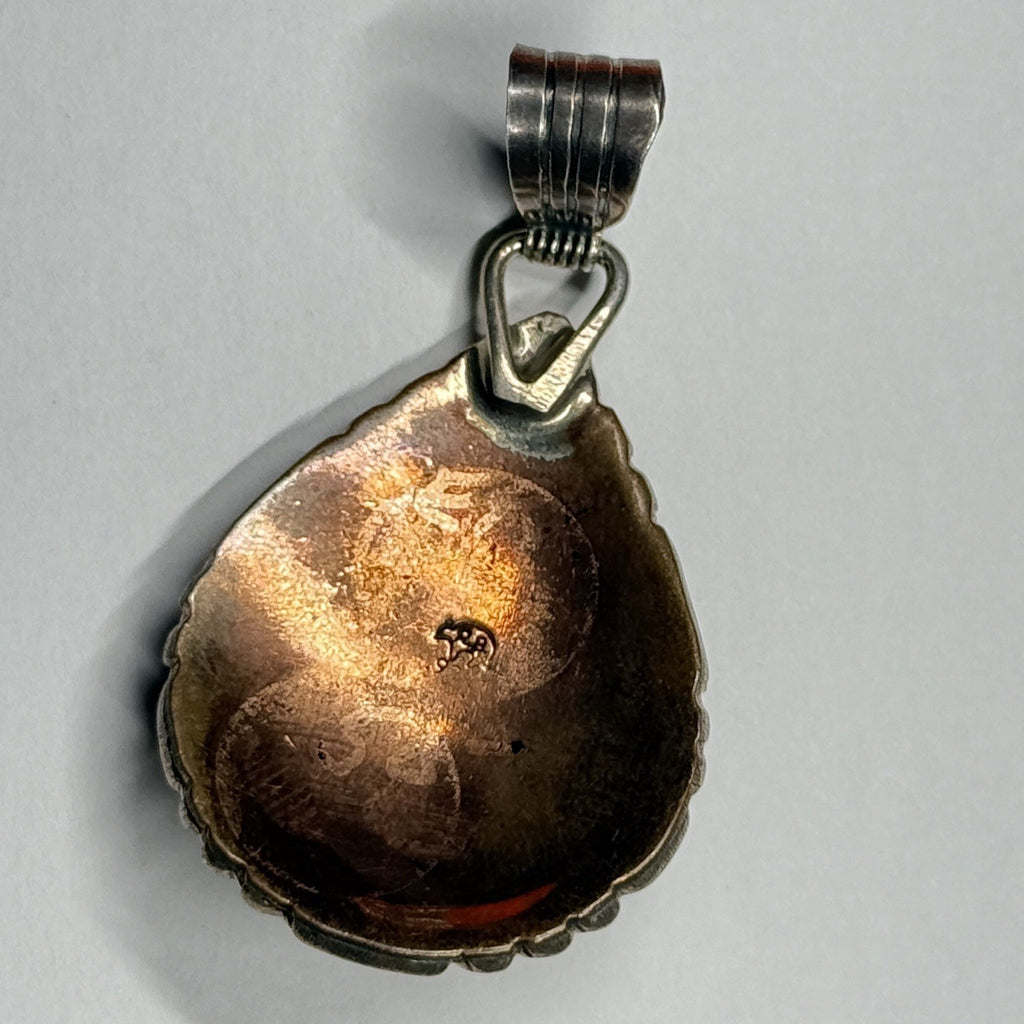 Running Bear Copper & Sterling Silver Eagle Pendant Signed RB 925 Native