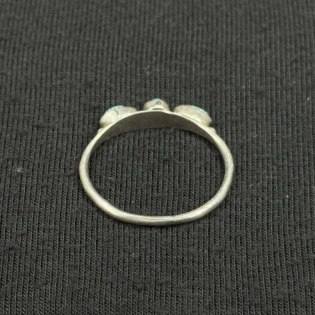 Native 3 Turquoise Band Sterling Silver Ring Size 7.5 925