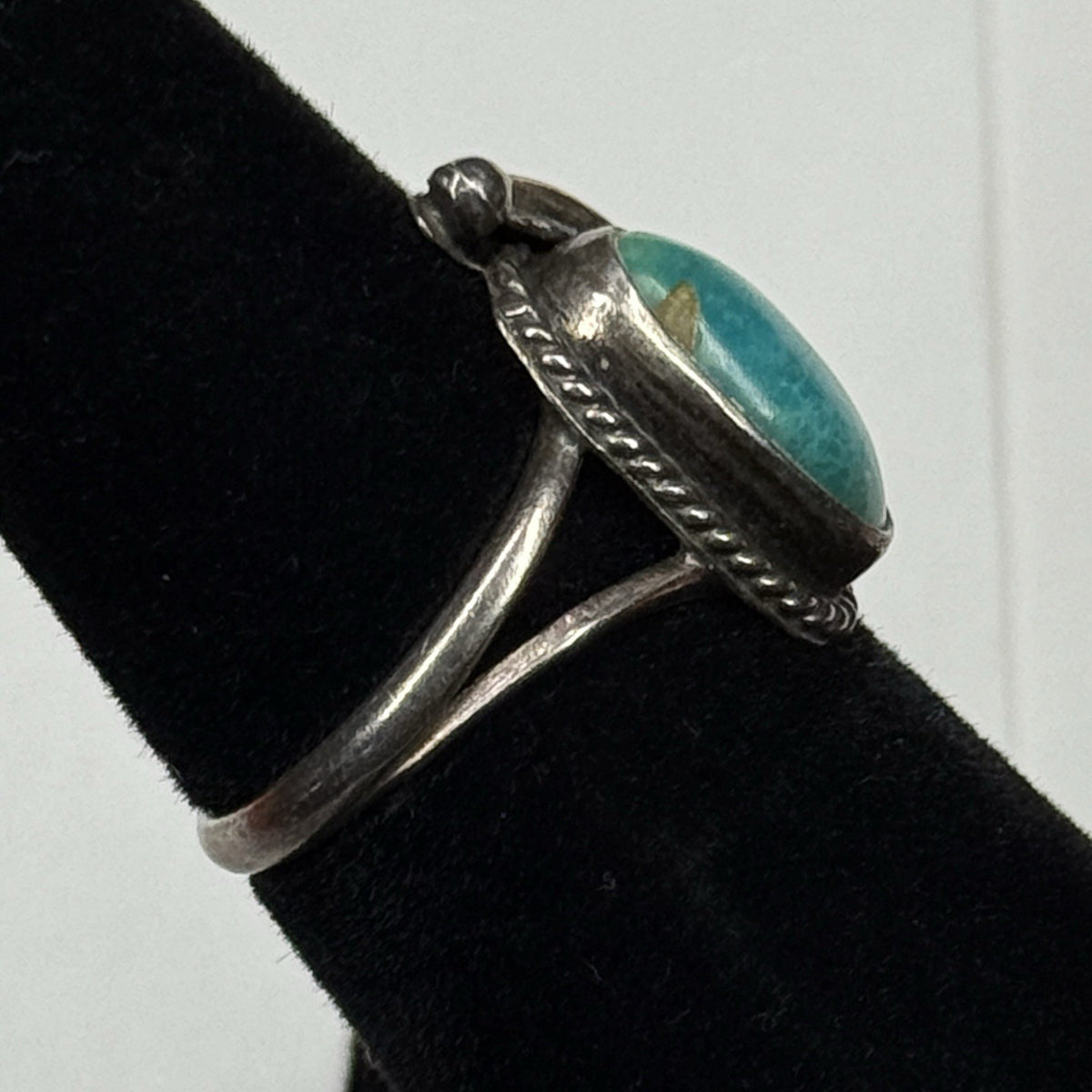 Native American Style Sterling Silver Ring Turquoise 925 Size 4.75 Unsigned