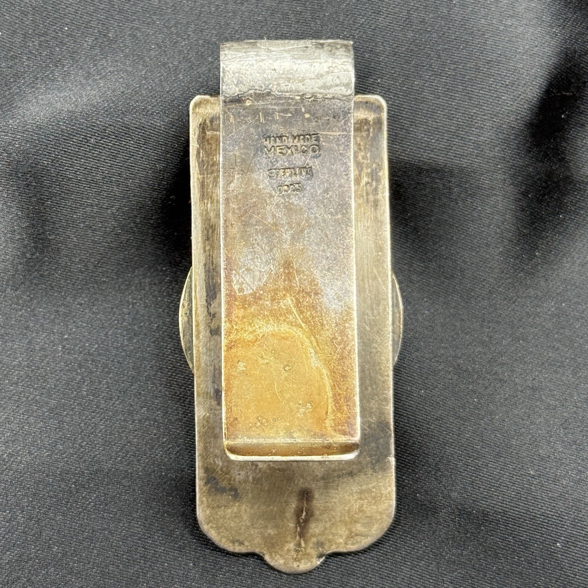 Estate Sterling Silver & Gold Mexican Money Clip 925