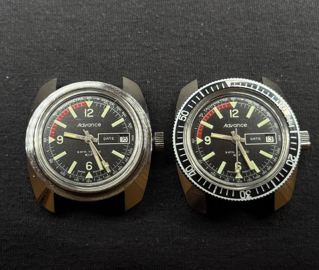Two Vintage Advance Skin Diver Watches ATM KIF New Old Stock