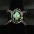 Estate Sterling Silver Ring X Split Turquoise Barse Size 7.75 925
