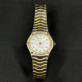 Ebel Classic Wave 1157114 18k SS Two Tone MOP Dial Diamond Bezel Watch Women's